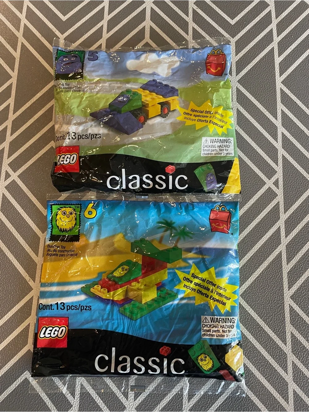 NEW Sealed McDonalds LEGO CLASSIC #5 Grimace & #6 Fry Guy